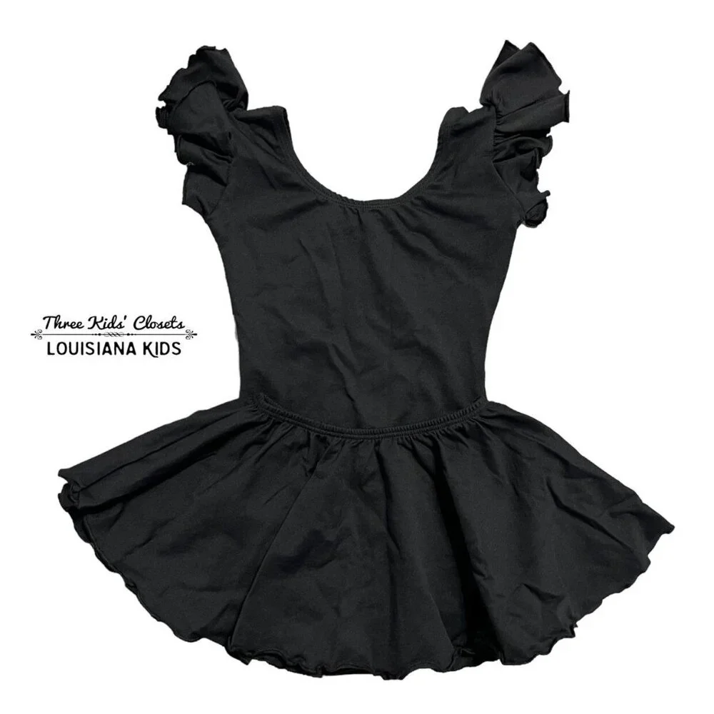 NEW The Leotard Boutique 6/7 Black Ruffle Leo & Dance Skirt
